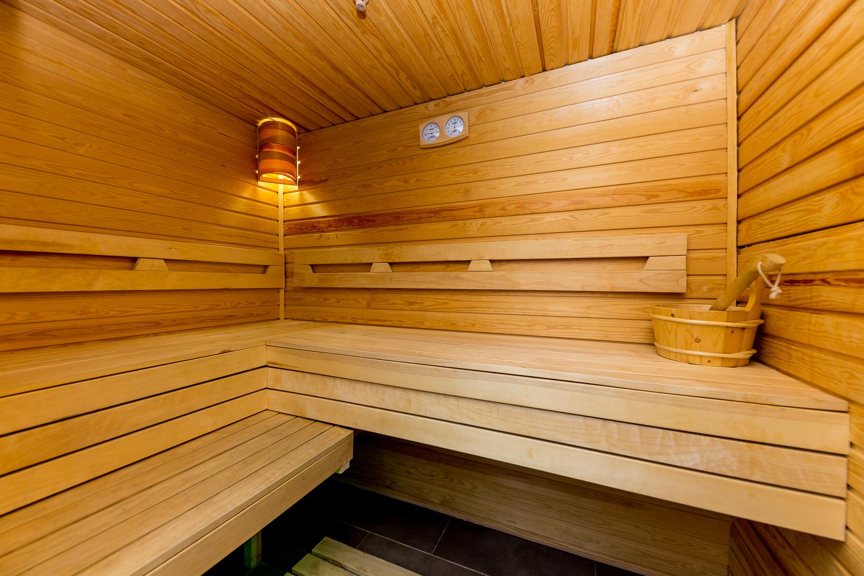 Private sauna in the SissiPark apartment.